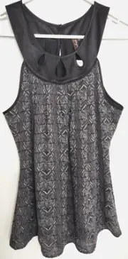 COLORADO Black satin and rayon lined sleeveless top Sz XL NEW