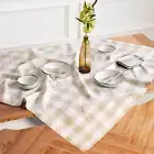 Solino Home Buffalo Check Linen Tablecloth 52 X 52 Inch – 100% Pure Linen Natura