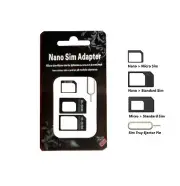 4 In 1 Pack Nano To Micro & Standard SIM Card Adapter For Samsung HTC LG iPhone