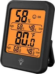 Digital Hygrometer Thermometer Indoor Temperature and Humidity Gauge Monitor ...