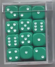 NEW Dice Cube Set of 36 D6 (12mm) - Opaque Green