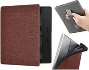 Case for 7" Kindle Oasis with Hand Strap - Ultra Slim PU Leather Smart Cover with Auto Sleep and Wake for Kindle Oasis 10th Generation - 2019 Release (Brown)