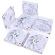 DS White 120MM PC Case Fans, 37CFM High Performance Cooling, 19.89dBA