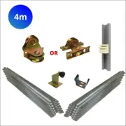 4m Cladded Sliding Gate Hardware Kit With Wheels & Nylon-Block Guide Channel