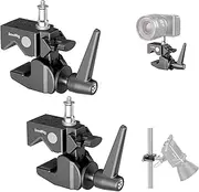 SmallRig Super Clamp Kit 2-Pack, Heavy Duty Max Load 33lb /15kg, with a 1/4"-20 & a 3/8"-16 Top Screw on a 5/8" Stud, for Photography Studio Video Camera Lighting, for Round Pipe and Flat Surface 5318