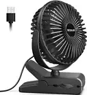 BESKAR Clip on Fan 3 Speeds USB Fan Office Dorm Bedroom Stroller Clip & Desk Fan