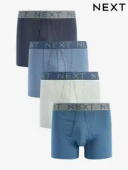 Blue 4 pack A-Front Cotton Rich Boxers (109409) | $44