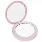 LED Compact Mirror Round Shape 3X Magnification Rechargeable Double Sided Ad ZZ1