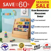 Kids Bookshelf Magazine Shelf Premium Quality 5 Tiers Bookcase Display Wooden