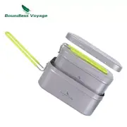 Titanium Mess Tin with Lid 600ml 1000ml Outdoor Lunch Box Camping Cookware