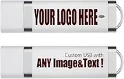 Wholesale Promotional Custom Style USB Flash Drives Personalized USB Thumb Drive Logo Printed USB Flash Memory Stick 4GB 100 Pack White