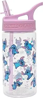Stitch Kids Water Bottles with Straw - 400ml BPA-Free Kids Drinks Bottle with Carry Handle - School Water Bottle with Removable Straw