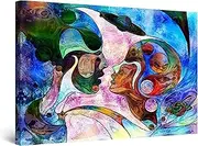 Startonight Canvas Wall Art Abstract - I Shall Look in your Big Blue Eyes Painting - Large Artwork Print for Living Room Day & Night Effect - Modern Decor, Vivid Color Print 80 cm x 120 cm