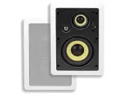 Monoprice Caliber 3-Way Fiber In-Wall Speakers - 6.5in (Pair) Titanium Tweeters
