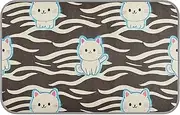 Amooorous Wave Black White Cute Animal Cat Summer cat Cooling mat Self Cooling Outdoor cat Bed for Dog Cozy Sleeping Waterproof esterilla refrescante para Perros M