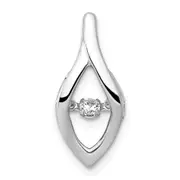 14k White Gold 1/10ct. Moving Real Diamond Slide Pendant