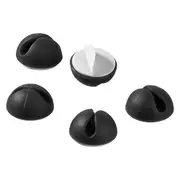 Goobay 5-Pieces 1-Slot 1.88cm Adhesive Cable Organizer (Black)