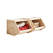 Natural Signature 385mm Raw Natural 2 Piece Stegros Stacking Box Set