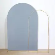 8 ft DUSTY BLUE Matte Fitted Spandex Round Top Arch Backdrop STAND COVER Party