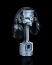Piston Reaper Headphone Stand – 3D Printed Skull & Engine Design | Gamer