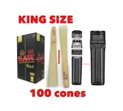 RAW BLACK KING size pre rolled cone +new design portable 3in1 grinder