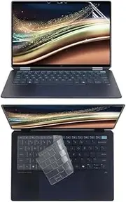 Compatible with HP OmniBook Ultra Flip 2-in-1 14" (14-fh) 2024 Laptop High Transparency Silicone TPU Laptop Keyboard Cover and 2-Pack Scratch Resistant Screen Film (UU)