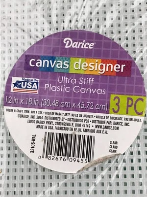 NWT Package Of 4 Pieces 12" x 18" PLASTIC CANVAS PANEL New Panels By Darice