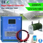 2000W Solar&Wind Hybrid MPPT Charge Controller 12V 24V 48V + Dump App Bluetooth