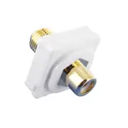 White RCA to F-Type Plug suits White Clipsal Wall Plate Wallplate DIY