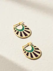 [L'Atelier Nawbar] L'Atelier Nawbar - Sun Ray Size 3 18-karat Gold Multi-stone Earrings - One size One size Gold