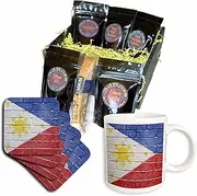 3dRose cgb_156968_1 National Flag of Philippines Painted onto a Brick Wall Filipino-Coffee Gift Basket, Multicolor