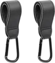 Universal Stroller Hooks for Hanging Bags, Diaper Bag Stroller Straps, Leathe...