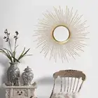 NEW West Elm Gold Retro Starburst Mid-Century Modern Hanging Wall Mirror - 25"