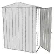Build-a-Shed 1.5 x 0.8 x 2.3m Gable Shed with Single Hinged Side Door - Zinc