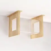 New Zealand Pine Cat Wall Climbing Set with Aerial Bridge & Glass Walkway, Cat Wall Furniture & Shelves for Climbing, Ceiling-Mounted, 10kg Capacity(50 * 38)