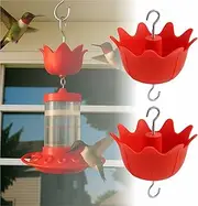 Ant Moat - Hummingbird Feeder Guard Gets Rid of Ant Guard Fast in Nectar Accessories, 2pcs (Red)