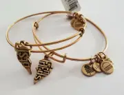 Alex And Ani Genuine Two Tone Mixed Metal Bracelet Bangle Charm New With Tags