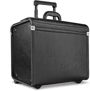 [SOLO] Lincoln Rolling Catalog Case, with Dual Combination Locks, Black, One Size, Lincoln Hard Sided Rolling Catalog Case