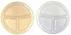 Vintage Melamine Dinner Plates Party Buffet 3-Compartment Divided 10-3/4" Melmac