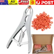 Castration Bander Balloon Expander Tool Pliers with 100Pcs Castrator Rings