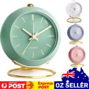 Retro Analog Alarm Clock with Light Silent No Ticking Desk Clock Battery Powered