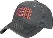 [MDATT] Colorful Stripes Baseball Cap Adjustable Twill Bulk with Ponytail Hole Washed Dad Hat for Men Women