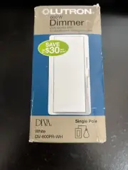 Lutron Diva Dimmer for Incandescent and Halogen, 600-Watt, Single-Pole, White
