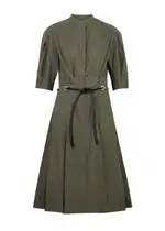 3.1 Phillip Lim Belted Stretch-cotton Midi Dress - Green - 6 (UK10 / S) 6 (UK10 / S)