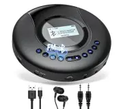 Portable CD Player Bluetooth with FM Radio 2000mAh Rechargeable CD Player for...