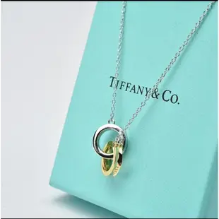 蒂芙尼 Tiffany & Co 經典雙環項鍊 純銀吊墜 鎖骨鏈 短項鏈 頸項鏈 高檔包裝