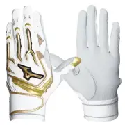 Mizuno Baseball Batting Gloves Silicone Power Arc W Mizuno PRO White x Gold NEW