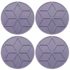 4Pcs Silicone Trivets Mats 4" Round Hot Pot Holders(Purple)