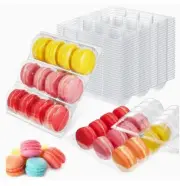 18 Pcs Macaron Boxes Clear Plastic Macaron Storage Containers Macaroon Packaging