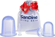 Cupping Therapy Sets - Face Cupping Set - Double Chin Reducer - Facial Cupping System - Silicone Massage Cups - Cupping for Cellulite Kit - Ideal to Shape your Cheeks and Chin - 4pcs Blue by Sandine
